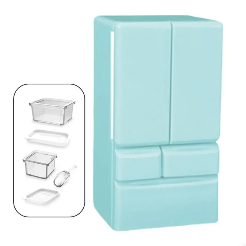 

C5AA Plastic Miniature Fridge Model Furniture For 1/12 Dollhouses Kitchen Scene Decors