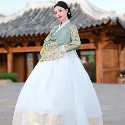 New High End Korean Princess Dress Yanji Hanfu Korean Hanbok Set Dress Travel Photography Clothes