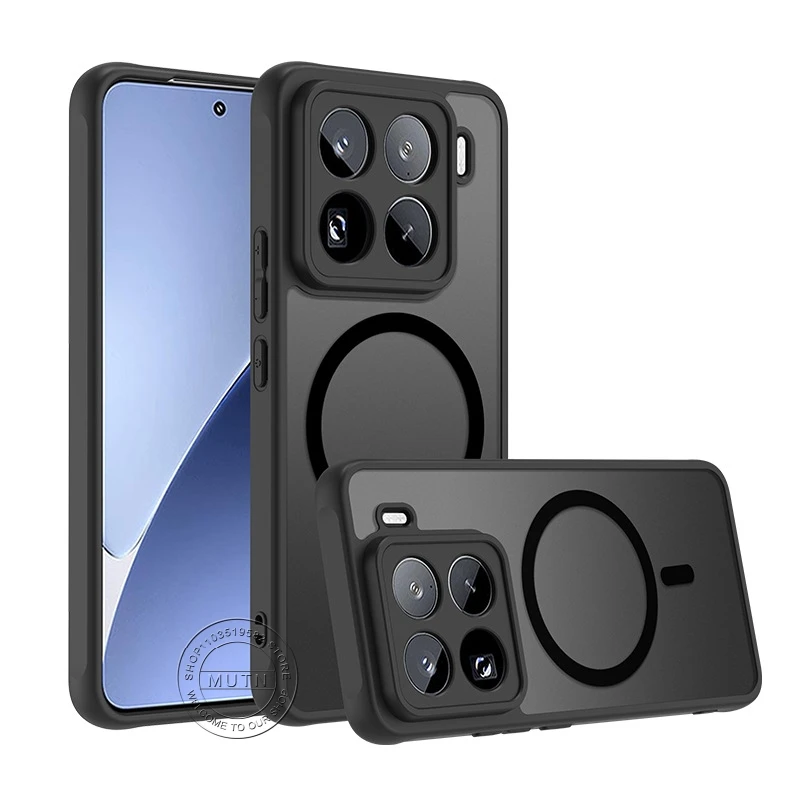 حافظة لهاتف Xiaomi 15T 14T 14 15 Ultra POCO C71 X7 F6 Pro Redmi A5 حافظة Magsafe مغناطيسية صلبة مقاومة للصدمات شفافة غير لامعة