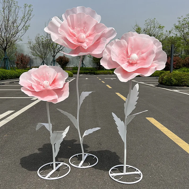 170cm gigantische kunstbloemen klaproos bruiloft decoratie bloem bruiloft feestartikelen podiumindeling weggids bloemen woondecoratie