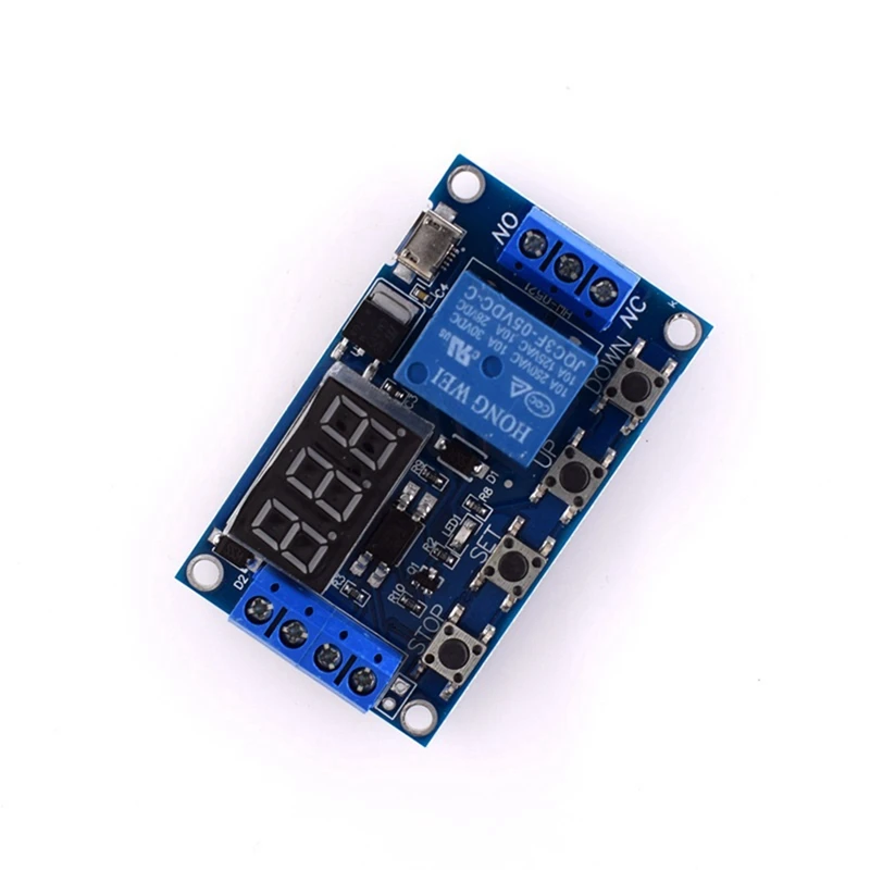 1 Pcs Relay Module DC 6-30V Support Micro-USB 5V LED Display Automation Cycle Delay Timer Control Off Switch  6V 9V 12V 24V