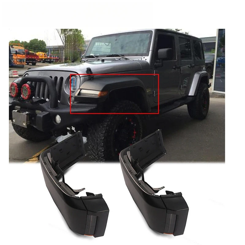 High Quality Wheel Eyebrow Fender Flares With LED Signal Light For Jeep Wrangler JK 2007-2017