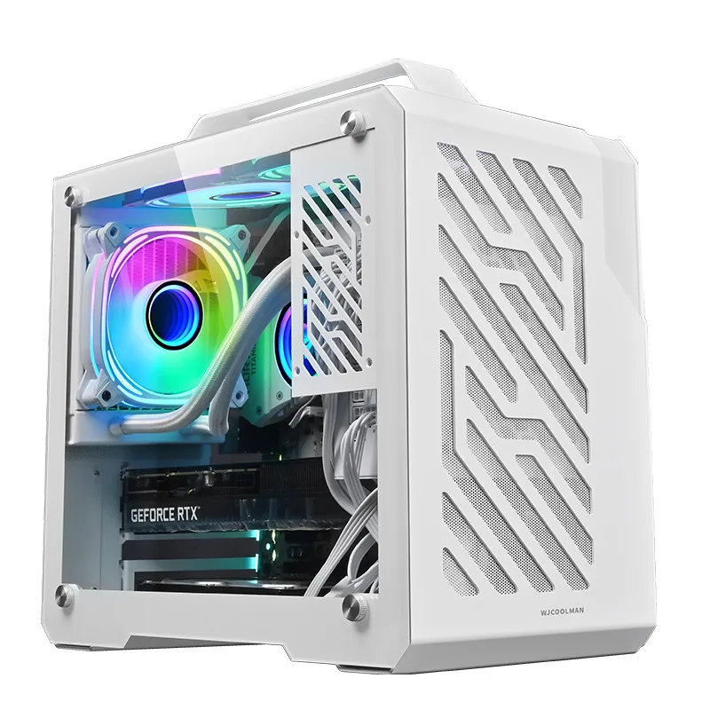 

2025 hot salePlay Jia Aluminum Element Desktop Computer Desktop Small Chassis, Handle Chassis, Glass Side Transparent 3.0 Comput