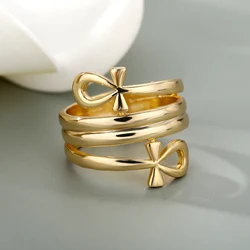 Double Coiled Queen Nefertiti Rings For Women Egyptian Jewelry Gift Vintage Stainless Steel Ring Wedding Couple Africa Ring