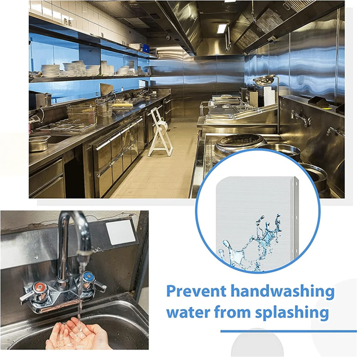 Kitchen Sink Water Guard, Dish Washing Baffle Board Sink Board Protector,Sink Anti-Splash Proof Retaining Plate B