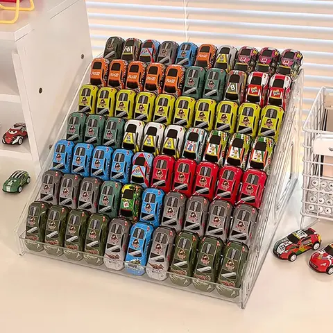 Scatola portaoggetti per auto modello in lega 1:64 Hot Wheels multi-meka shelf ladder display multistrato trasparente