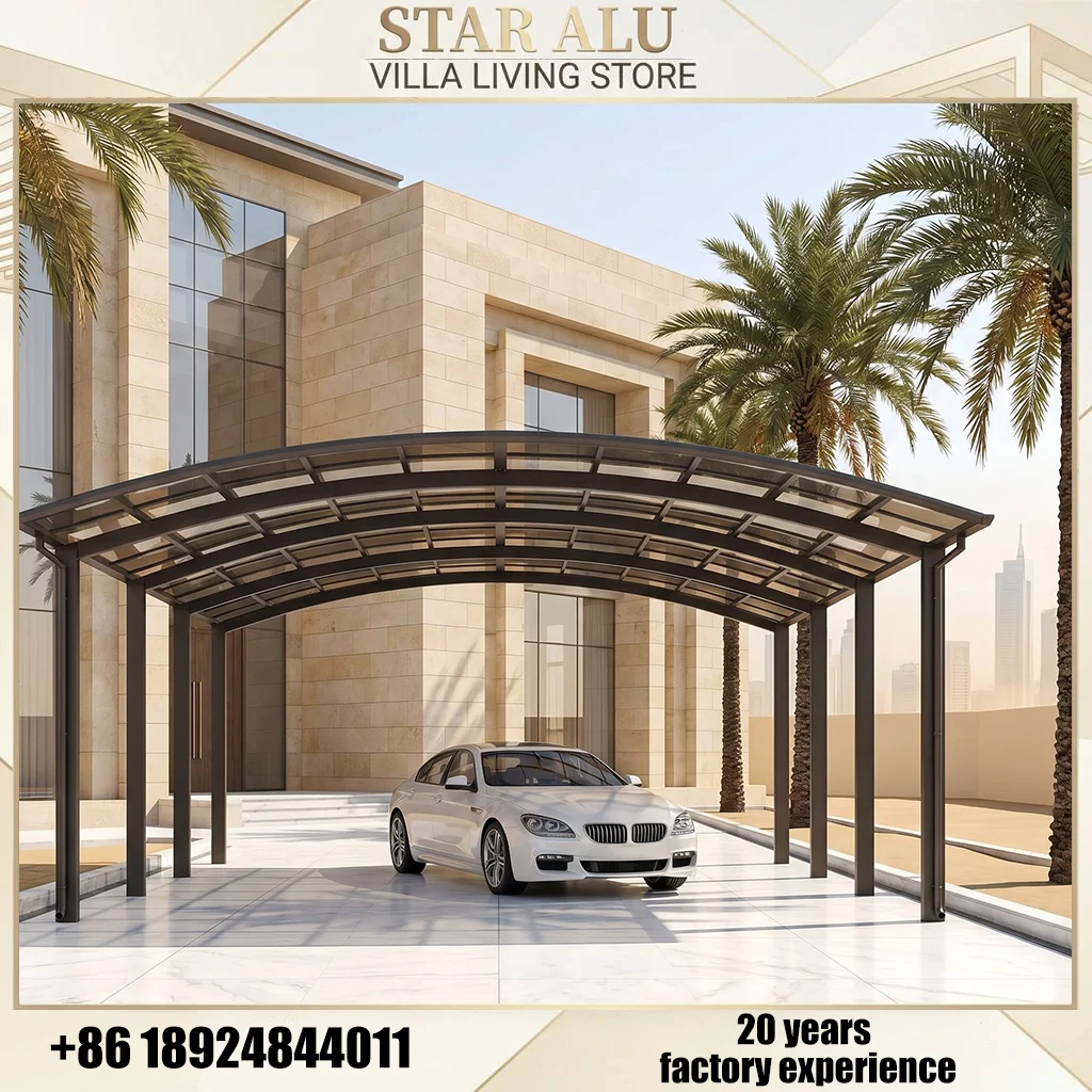 Aluminum Carport Shelter Reinforced Frame UV Protection Waterproof Vehicle Canopy for Outdoor Parking Driveway Patio