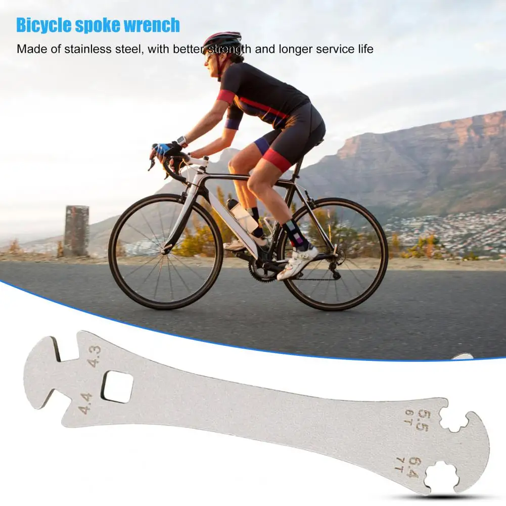 Disassembly Tool Cycling Spoke Wrench Stainless Steel Smooth Surface Durable Good Toughness Strong Spoke Wrench