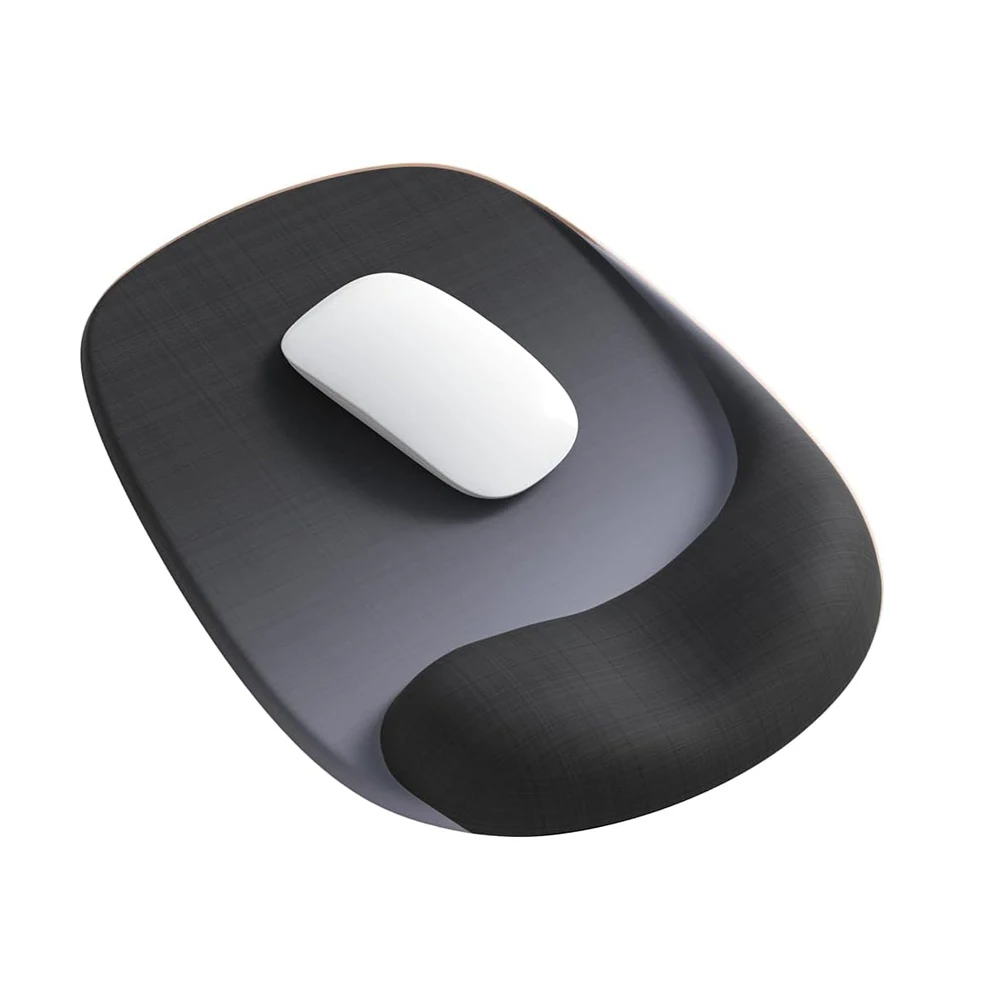 Ergonomisches Mauspad mit Handgelenkauflage, Mauspad mit Handgelenkstütze, rutschfeste Mauspad mit harter Basis, tragbar, für Büro und Zuhause