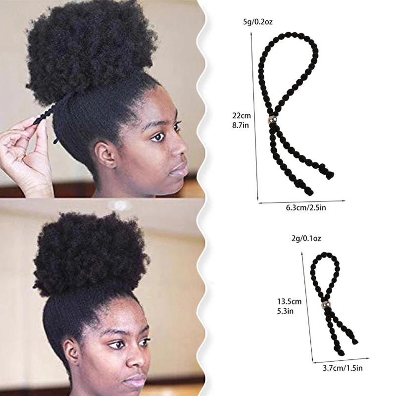 20Pcs Adjustable Long Hair Ties For Curly Hair For Women Natrual Curly Hair/Thick Hair/Kinky Hair Afro Puff Pnoytail