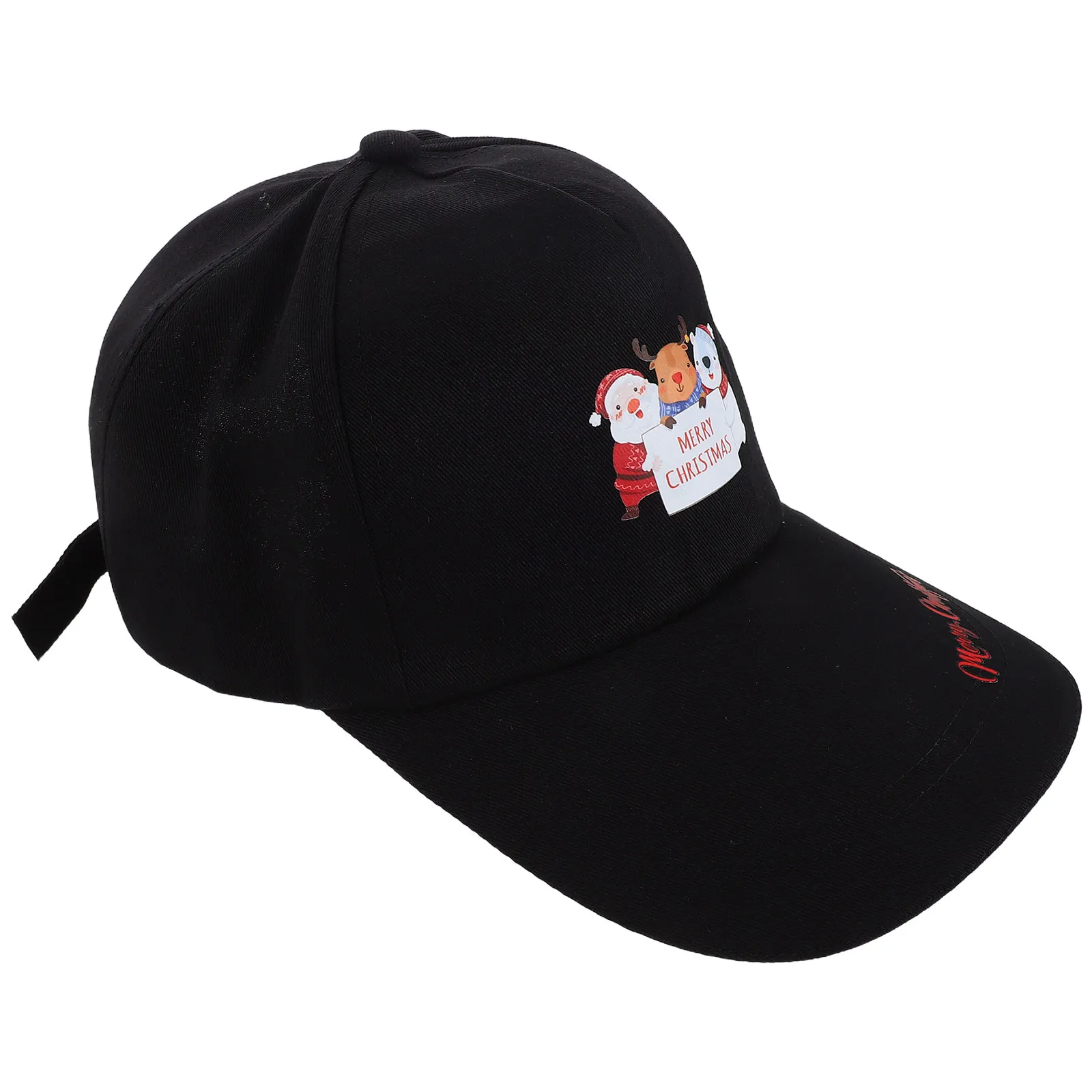 

Рождественская бейсболка черная регулируемая с принтом Санта-Клауса унисекс для мужчин и женщин, для бега, активного отдыха, велоспорта, повседневная, зимняя