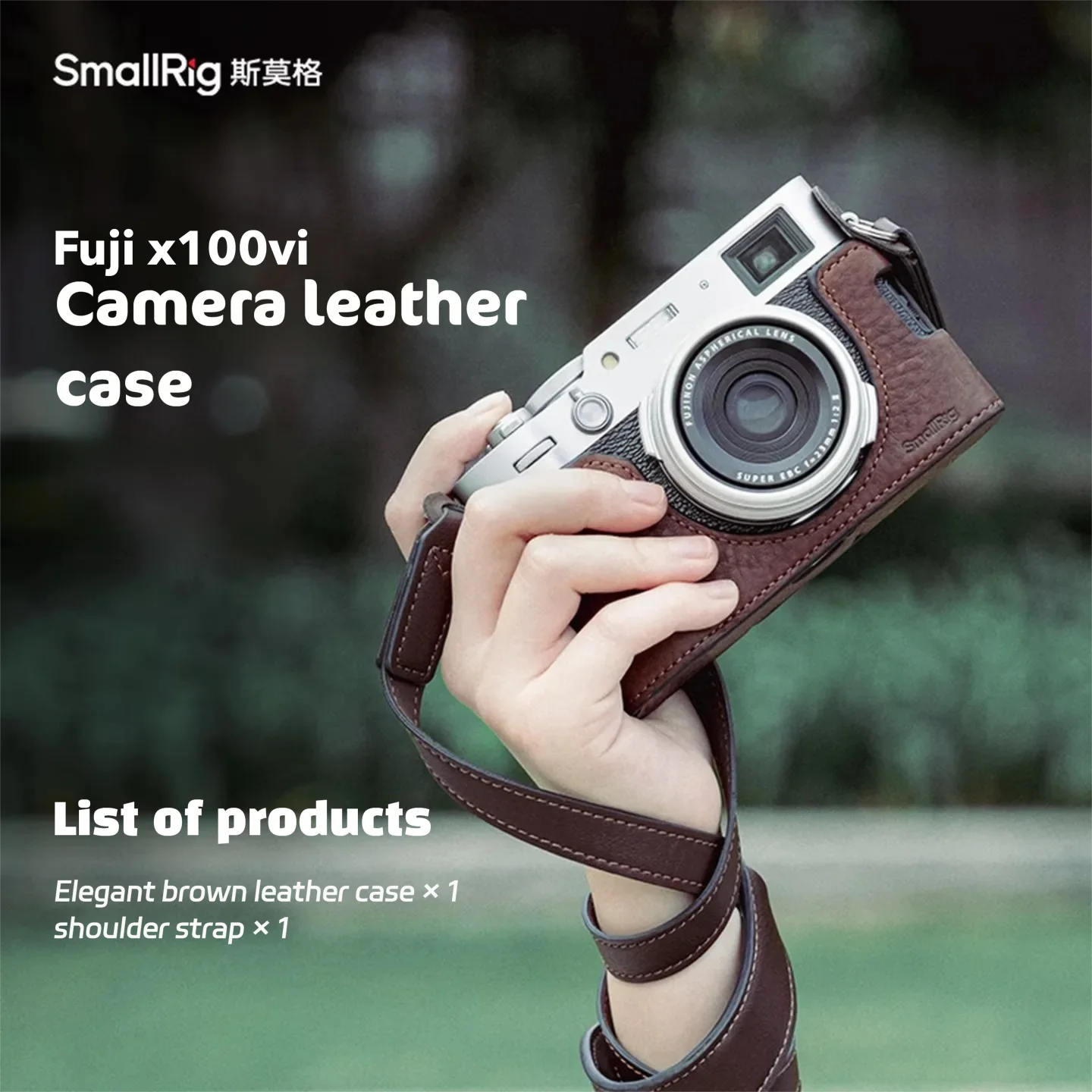 Fujifilm Camera X100Vi - SmallRig Echtlederhülle+Gurt für Fujifilm X100VI, Retro