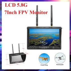 LCD5802D  5.8G 40CH 7 Inch Raceband FPV Monitor 800x480 With DVR Build-in Battery Video Screen For FPV Multicopte