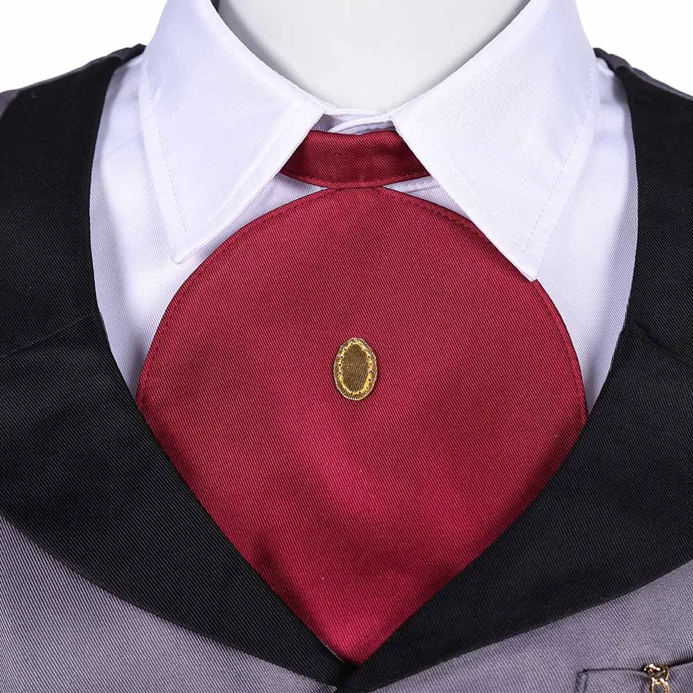 TV Hell Inn 2 Sir Pentious Cosplay رمادي البدلة نظارات نظارات مختبر الملابس مجموعة زي ملابس النساء حفلة الهالوين كرنفال