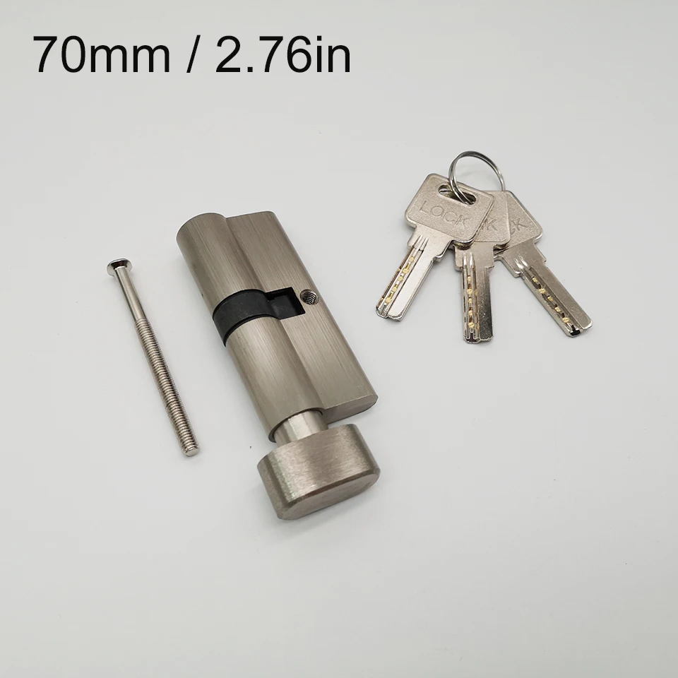 

OSPON 70mm Euro standard profile solid brass key cylinder 35x35 SNKT with nickel brush finish, 3pcs keys