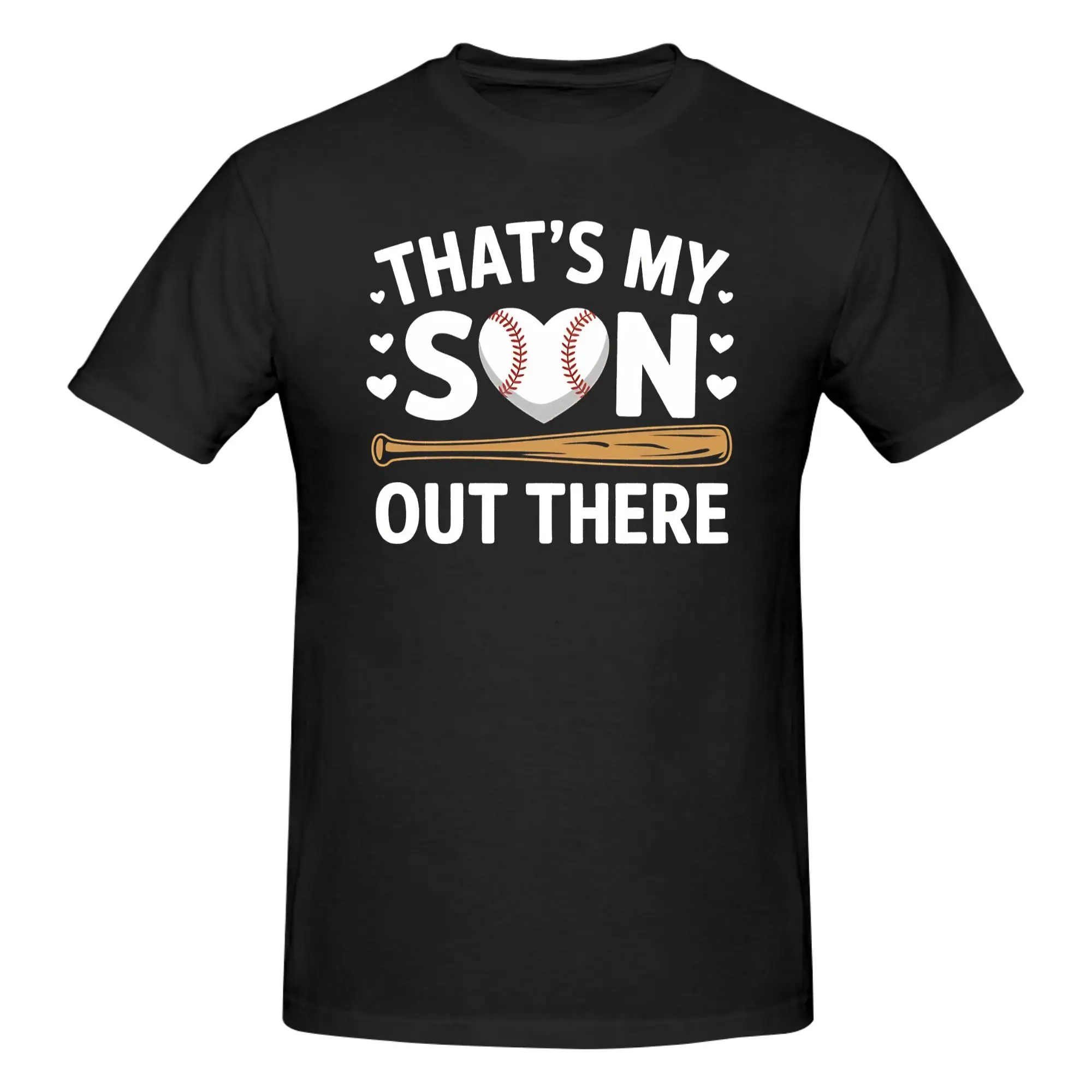 Camiseta de béisbol 100% de algodón para hombre, con diseño original de orgulloso padre de béisbolero: ¡Ese es mi hijo ahí afuera!