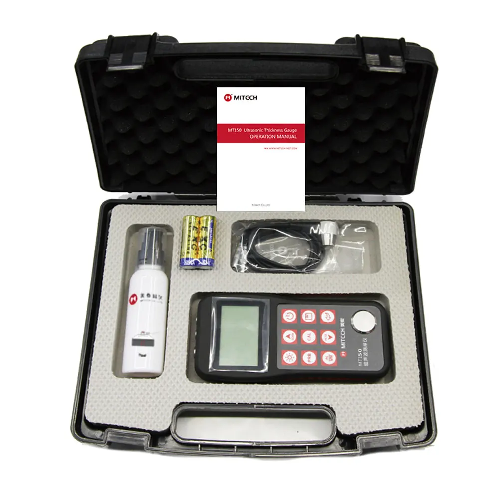 MT150 Digital Ultrasonic Thickness Guage For plastic, ceramic glass ultrasonic conductors precise measurement tester 0.75~300mm