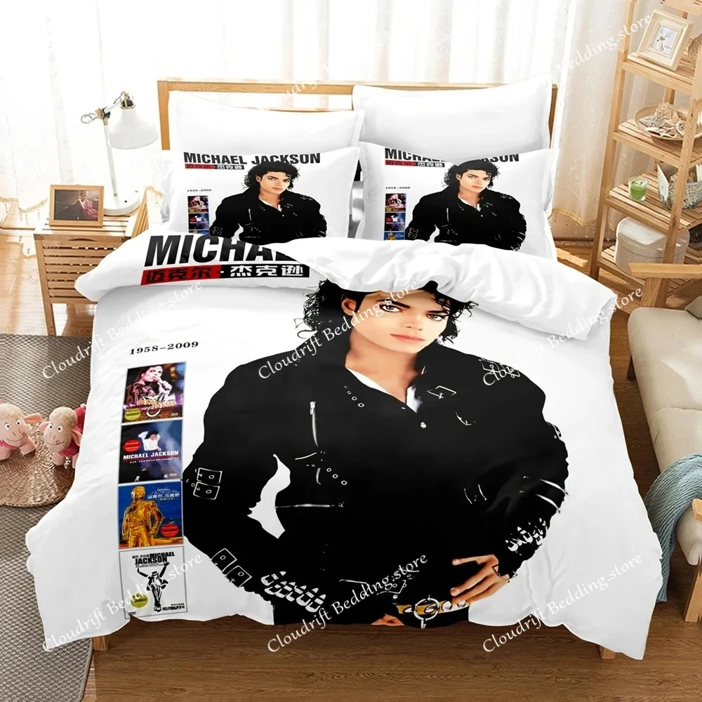 

3D Print Michael Jackson Bedding Set Duvet Cover Bed Set Quilt Cover Pillowcase Comforter king Queen Size Boys Adult Bedding Set