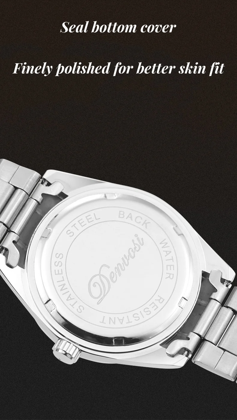 Montre Bracelet DENVOSI Dorée Acier Inoxydable - Quartz, Affichage Date, Neuve Sans étiquette