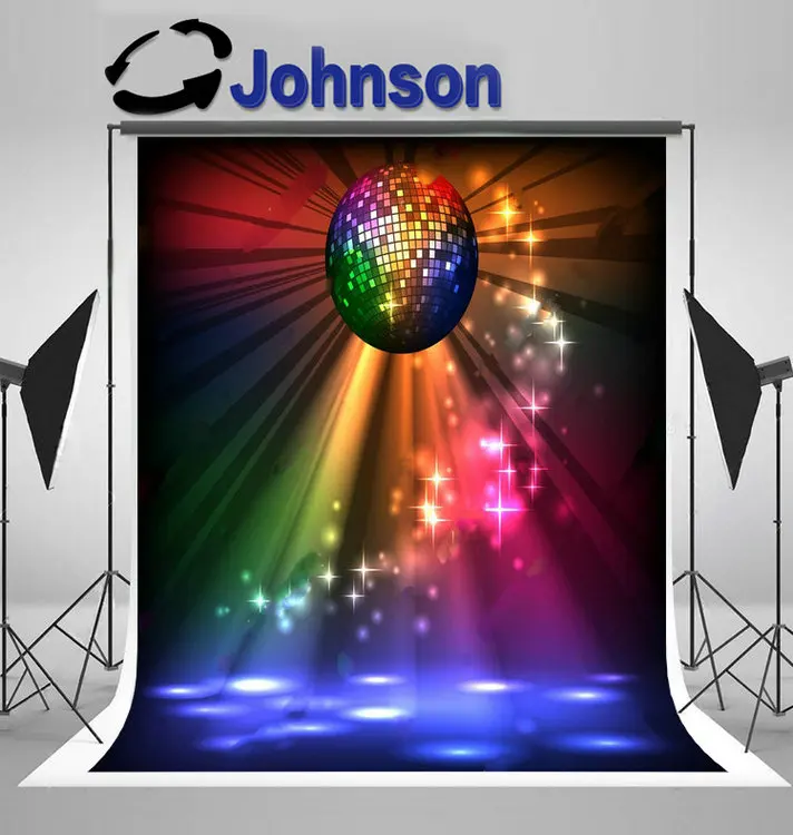 Disco DJ Sparkly Ball Light Night backdrop High quality party background