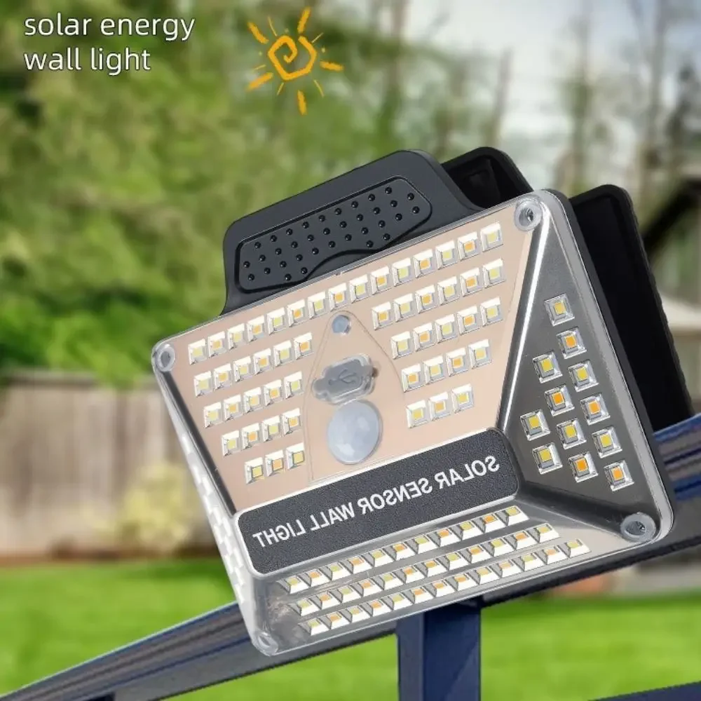 Waterproof Solar Motion Sensor Light Remote Control Clip on Solar Wall Lamp USB Charging High Bright Solar Clip Light