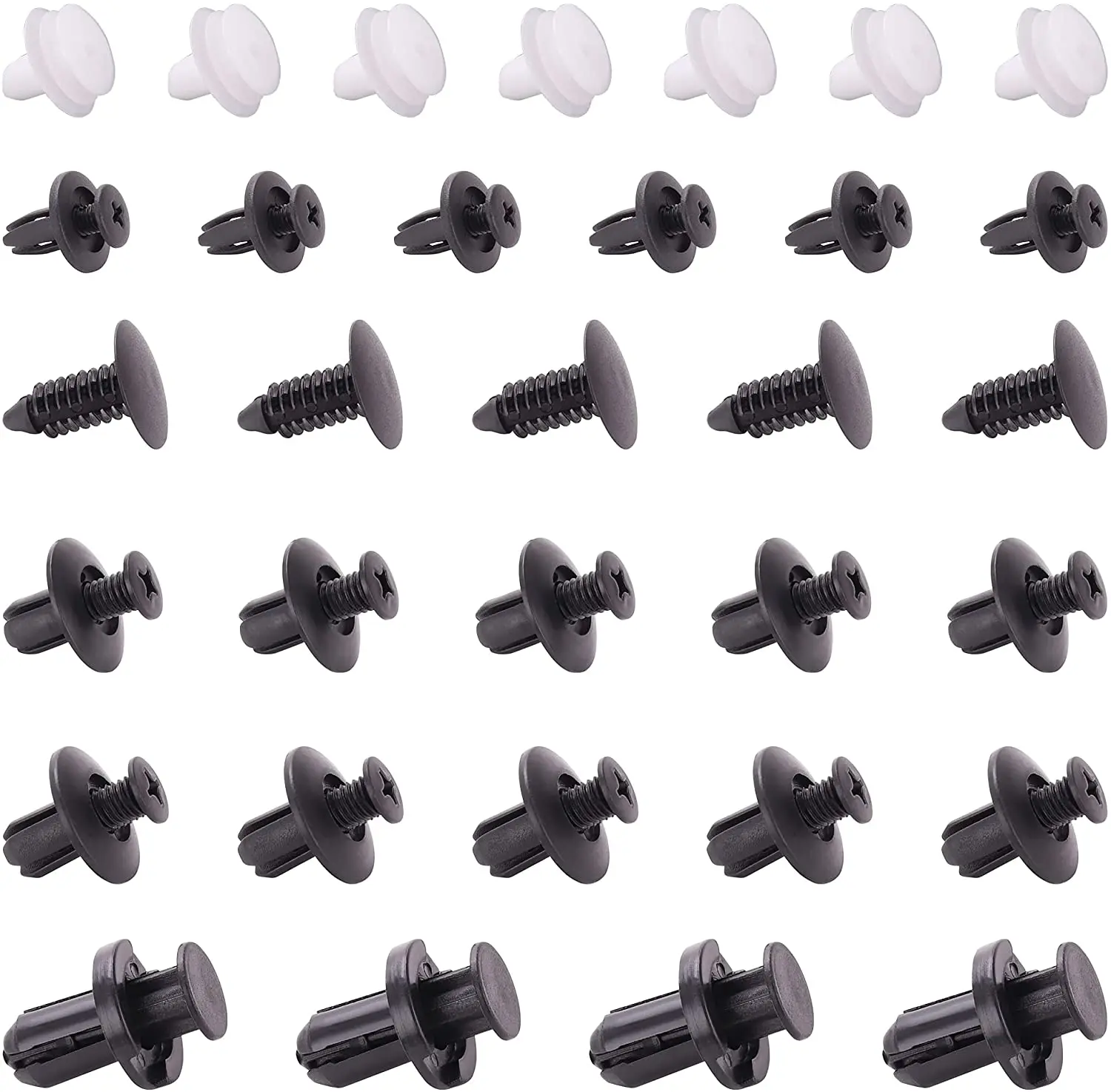 100PCS/SET Mixed Auto Bumper Wheel Eyebrow Fender Plastic Fastener Screw Rivet For All Cars Clip Set