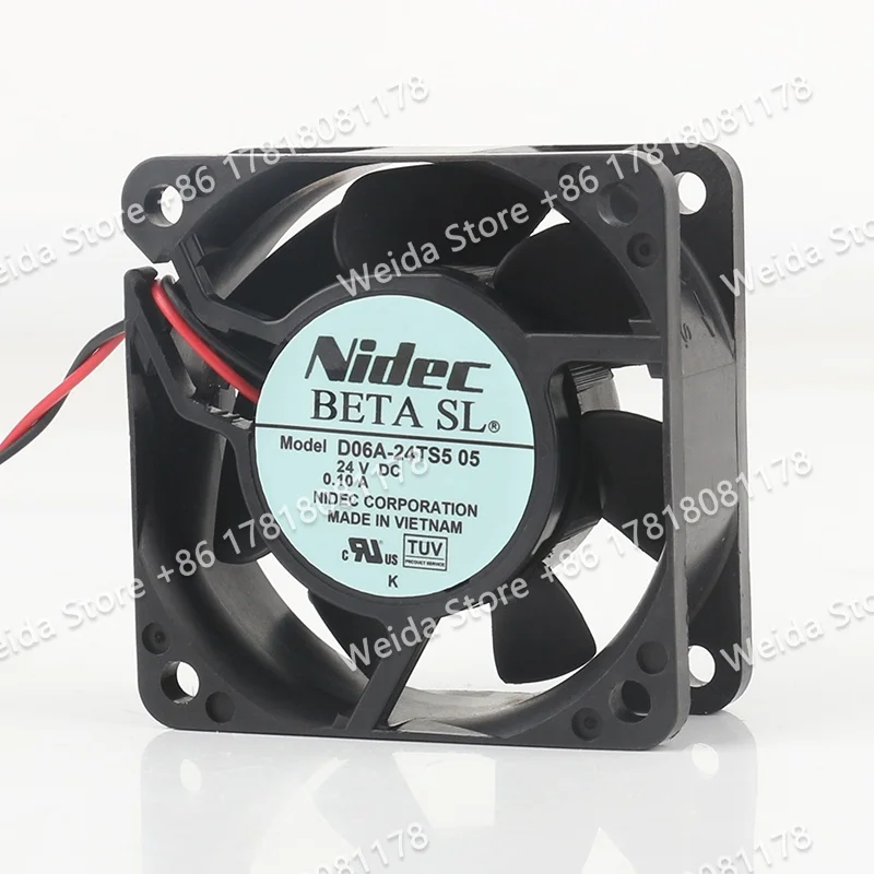 Nidec 24V 0.10A Cooling fan 6025 Silent frequency converter 60X60X25MM Double Ball bearing D06A-24TS5 05