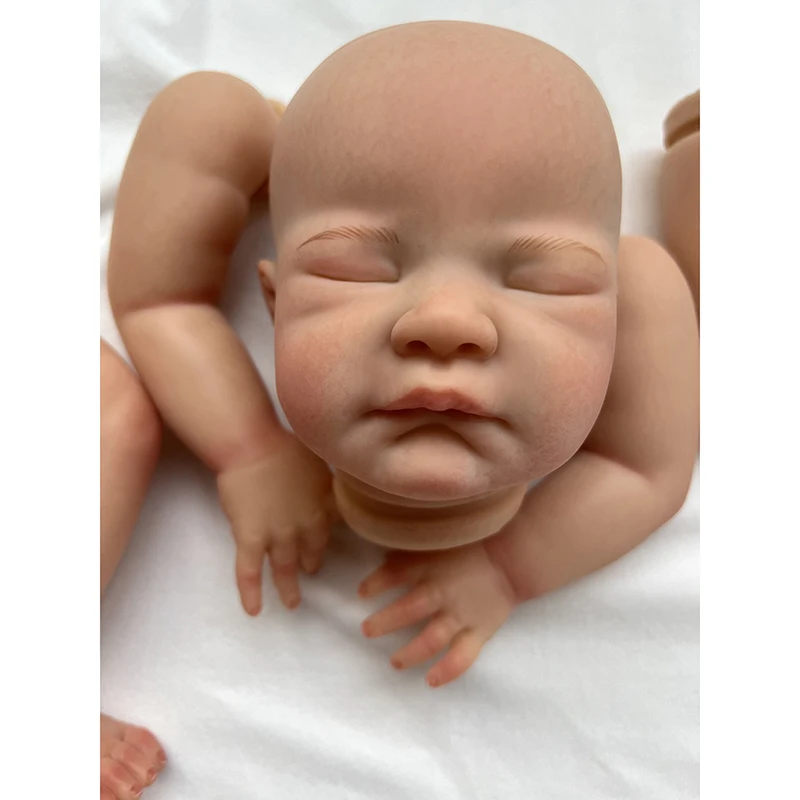 21inch Already Painted Reborn Doll Parts August Cute Sleeping Baby 3D Painting with Visible Veins Cloth Body Included