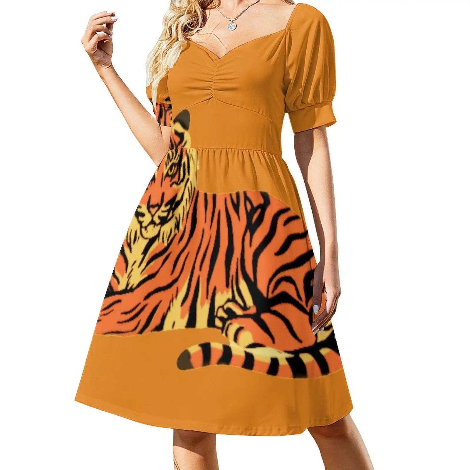 

Sitting Tiger Sleeveless Dress summer dress prom dress sexy short dresses daring