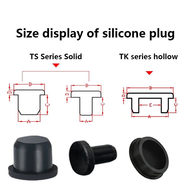 Tapón de silicona resistente a altas temperaturas, tapón de sellado suave, tuerca de orificio de tornillo, cubierta de orificio en forma de T,