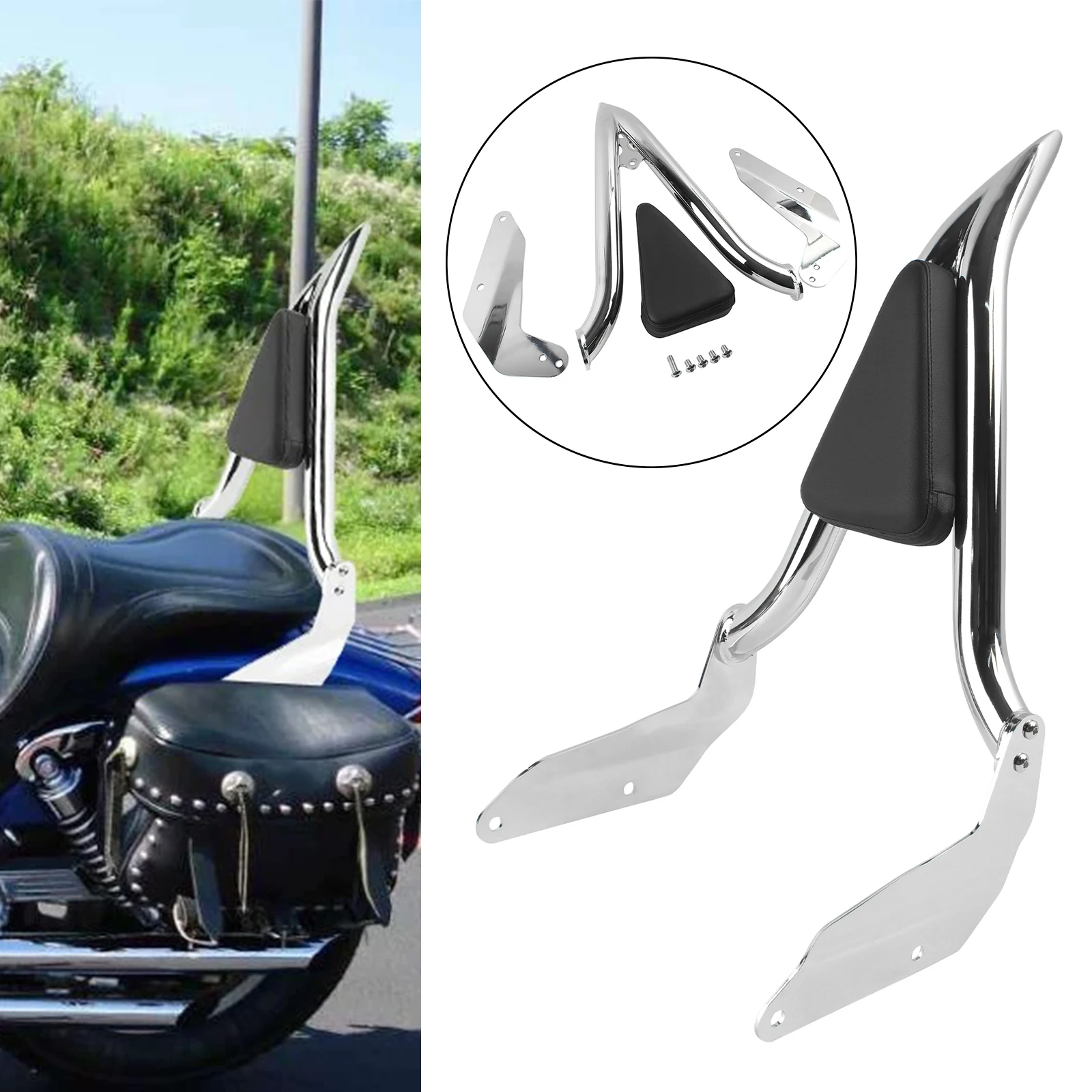 

Detachable Passenger Sissy Bar Backrest with Cushion Pad For Honda Magna VF250 95-06 & VF750 VF750C 94-03 Motorcycle Accessory