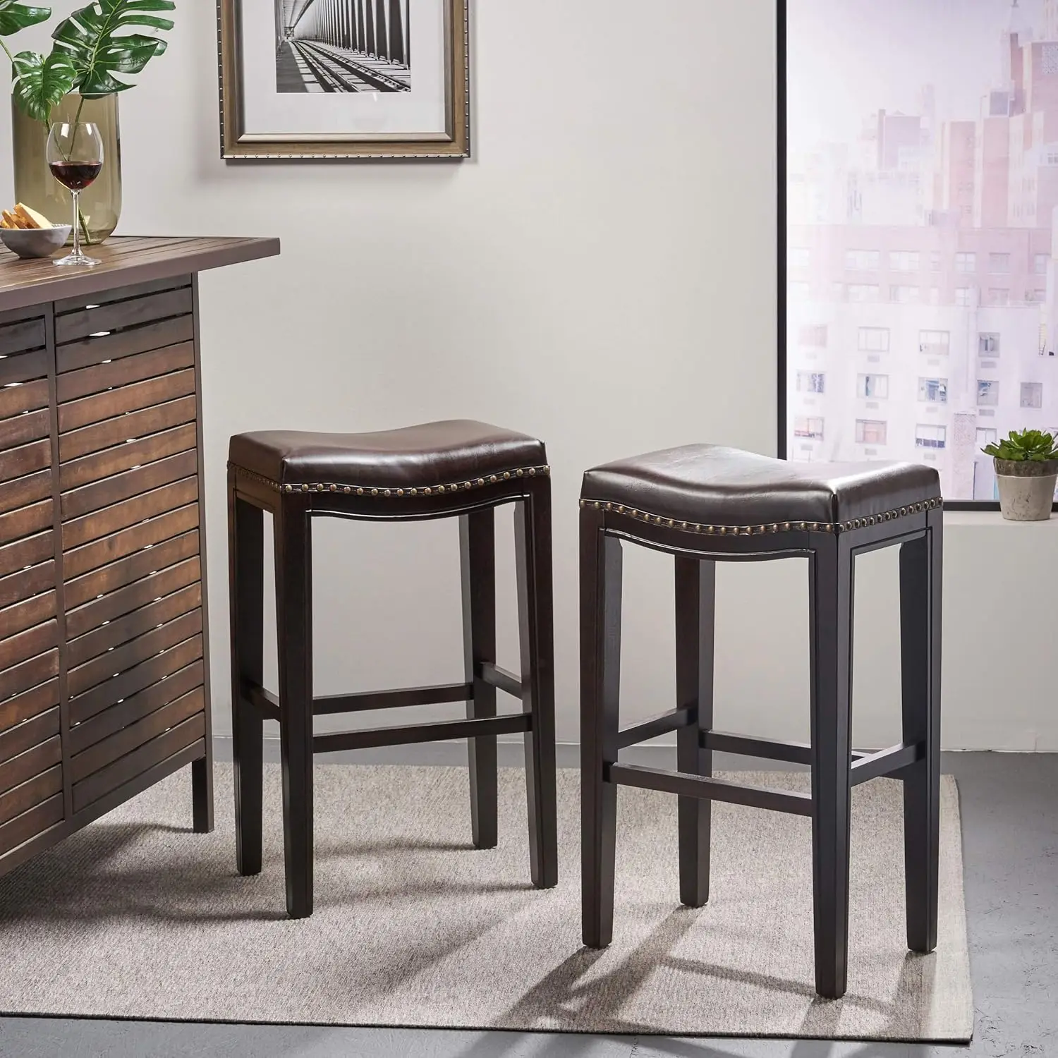 Knight Home Avondale Backless Bar Stools,12