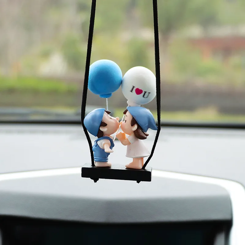 Kiss Boys and Girls Balloon Car Ornaments Rearview Mirror Hang Furnishing Articles Car Automotive Interior Pendant Accessories