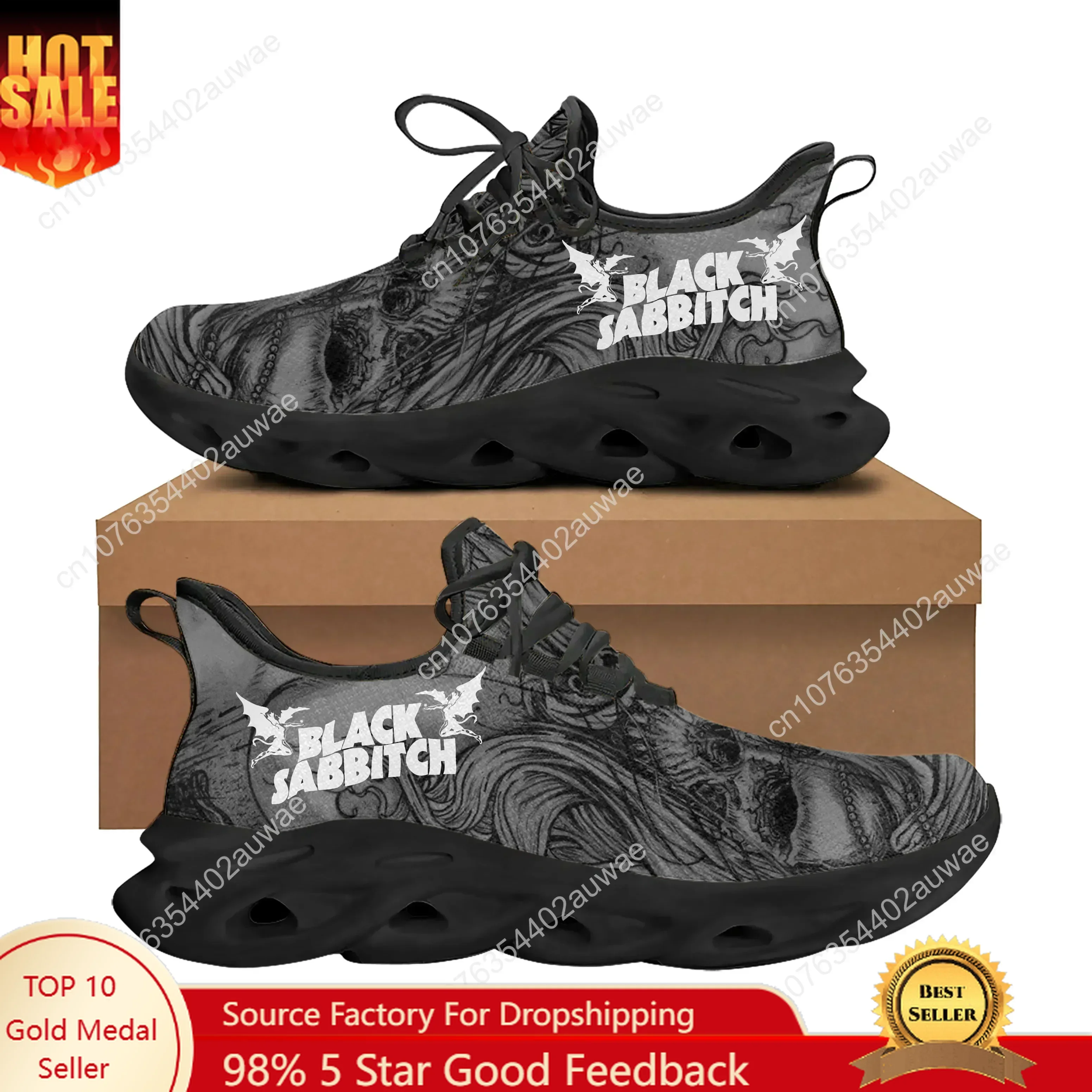 

Black Heavy Metal Band Sabbath Sports Shoes Mens Womens Teenager Kids Children Sneakers Casual Custom High Quality Couple Shoes