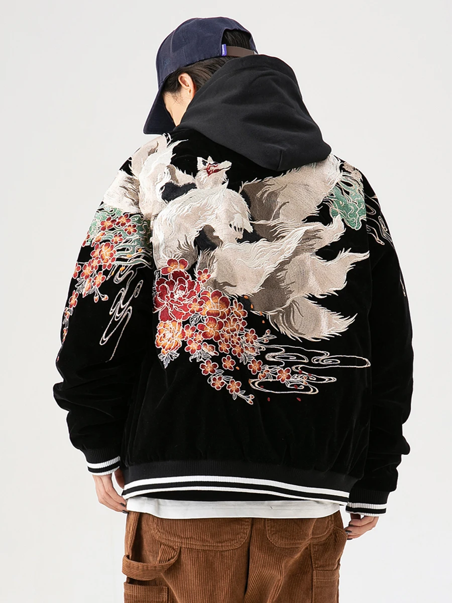 

Skajan Heavy Industry Embroidery Baseball Jaet Spring Autumn ex Qingqiu Jiutou Baseball Sle Polyester Fiber Zipper Cl...