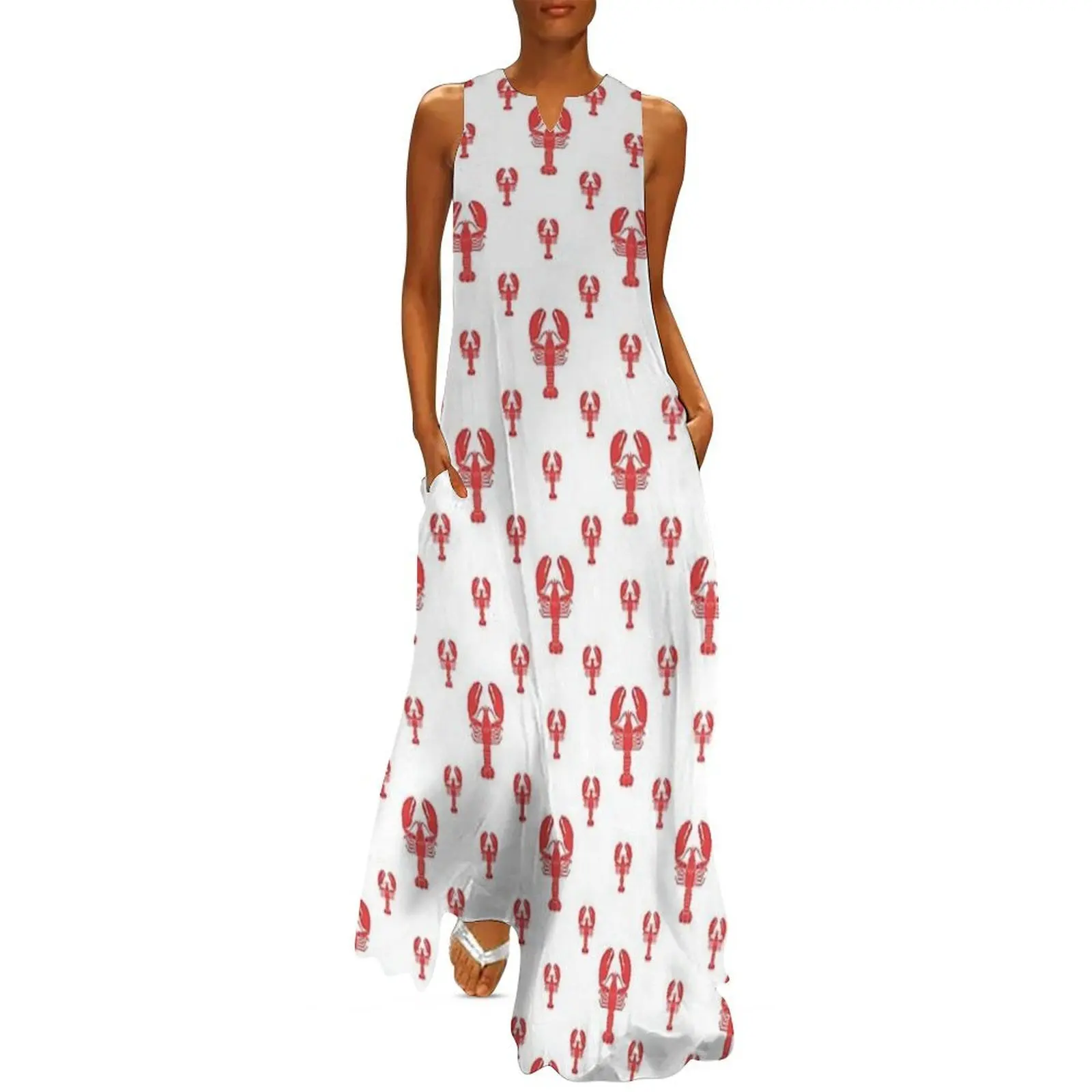 

Lobster Addiction on white. Long Dress sexy dress Female clothing summer dresses for women 2025