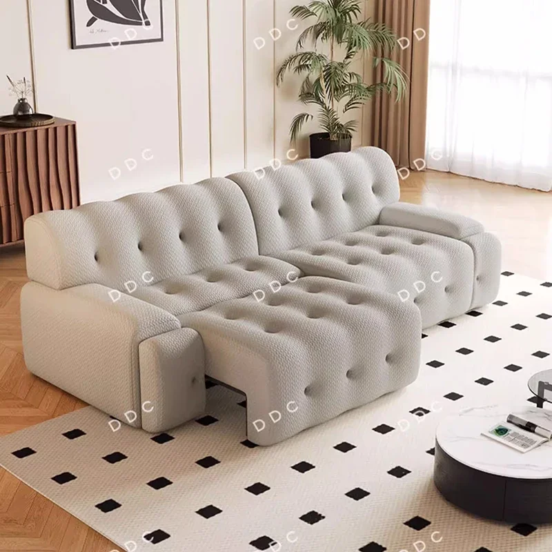 Italian Minimalism Living Room Sofa Puff Modular Bedroom Retractable Recliner Sofa Luxury Design Home Furniture Sofa Cama FYRS