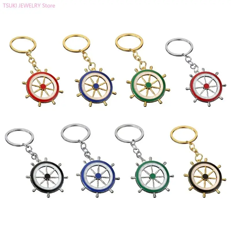 

62KE Прочный брелок из цинкового сплава с якорями на морскую тематику, синий, белый для подарков