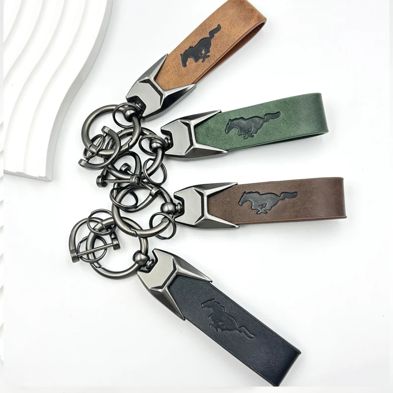 Новый автомобильный кожаный брелок с логотипом для Mustang Ford Mondeo Focus Fiesta Kuga C-Max S-Max MK3 Explorer Edge F-150, Стайлинг автомобиля