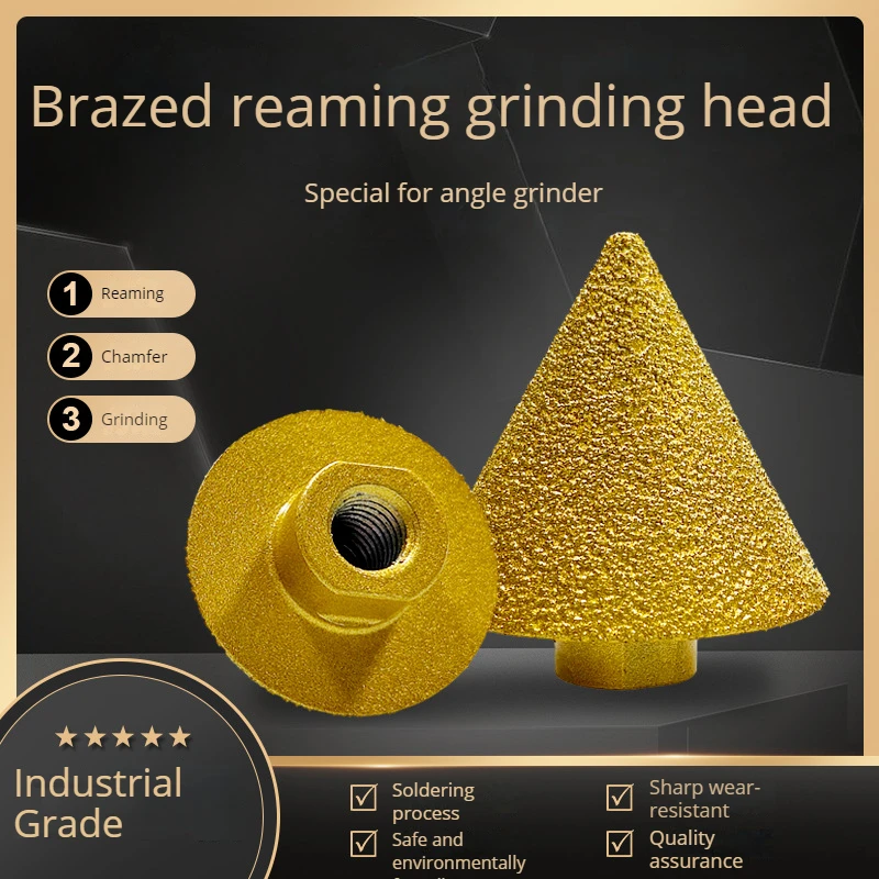 Vacuum Brazed  Quartz Edge Grinding Wheel Diamond Beveling Chamfer Milling Bits Tile Cutter Ceramic Crowns Hole Saw Drill Marble