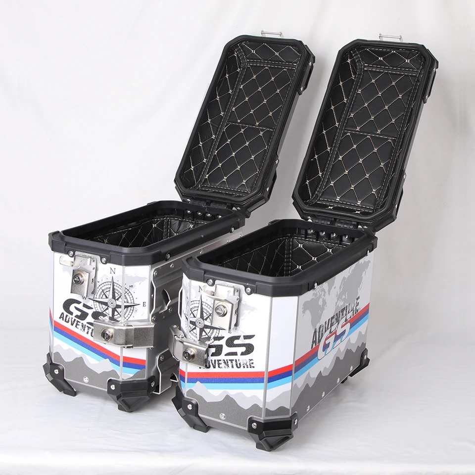 

35L 38L Motorcycle Aluminum Side Box Motorcycle Luggage Storage Saddlebags Edge Boxes Universal Moto Sidebox For BMW Honda Voge