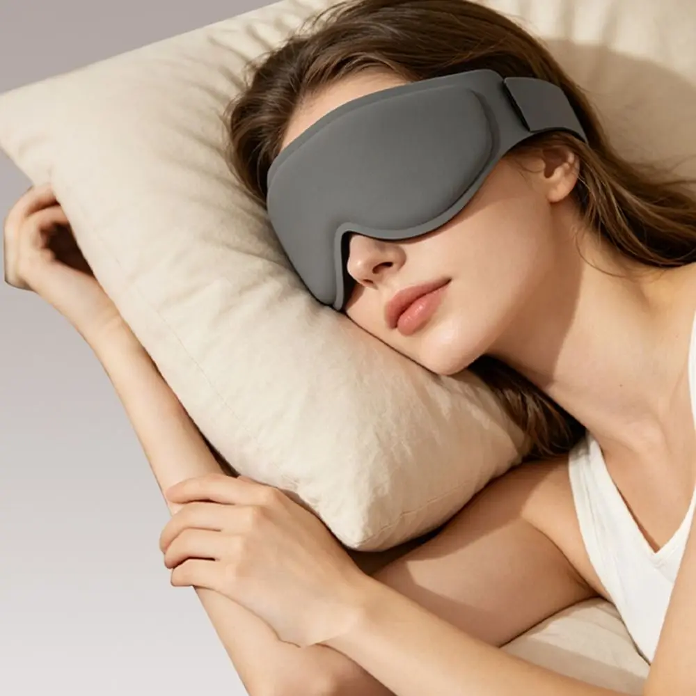 Full-coverage Weighted Eye Mask Light-blocking Pressure Free 3D Sleep Eye Cover Adjustable Comfortable Blindfold Eyeshade Summer