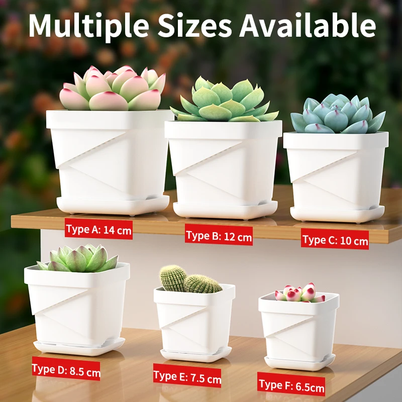 Root Control Mini Planter Plastic Flower Pot With Water Tray For Office Desktop Small Potted Plants Cultivation