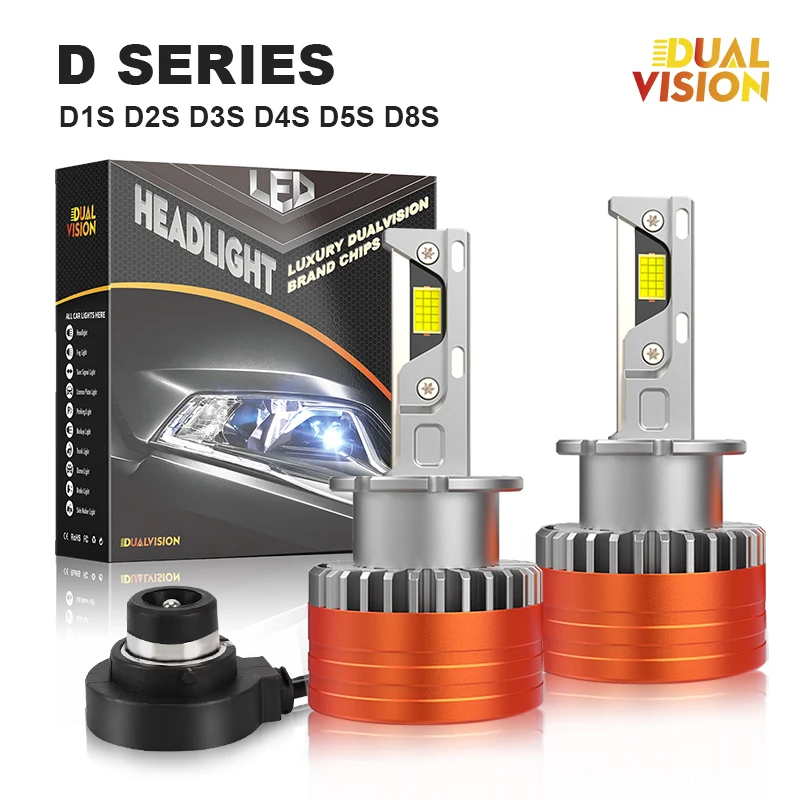 

2 шт. D1S D3S светодиодные лампы для фар Canbus D2S D4S D5S D8S 30000LM 300 Вт D1R D2R D3R D4R светодиодный двусторонний чип CSP 6000K Plug&Play