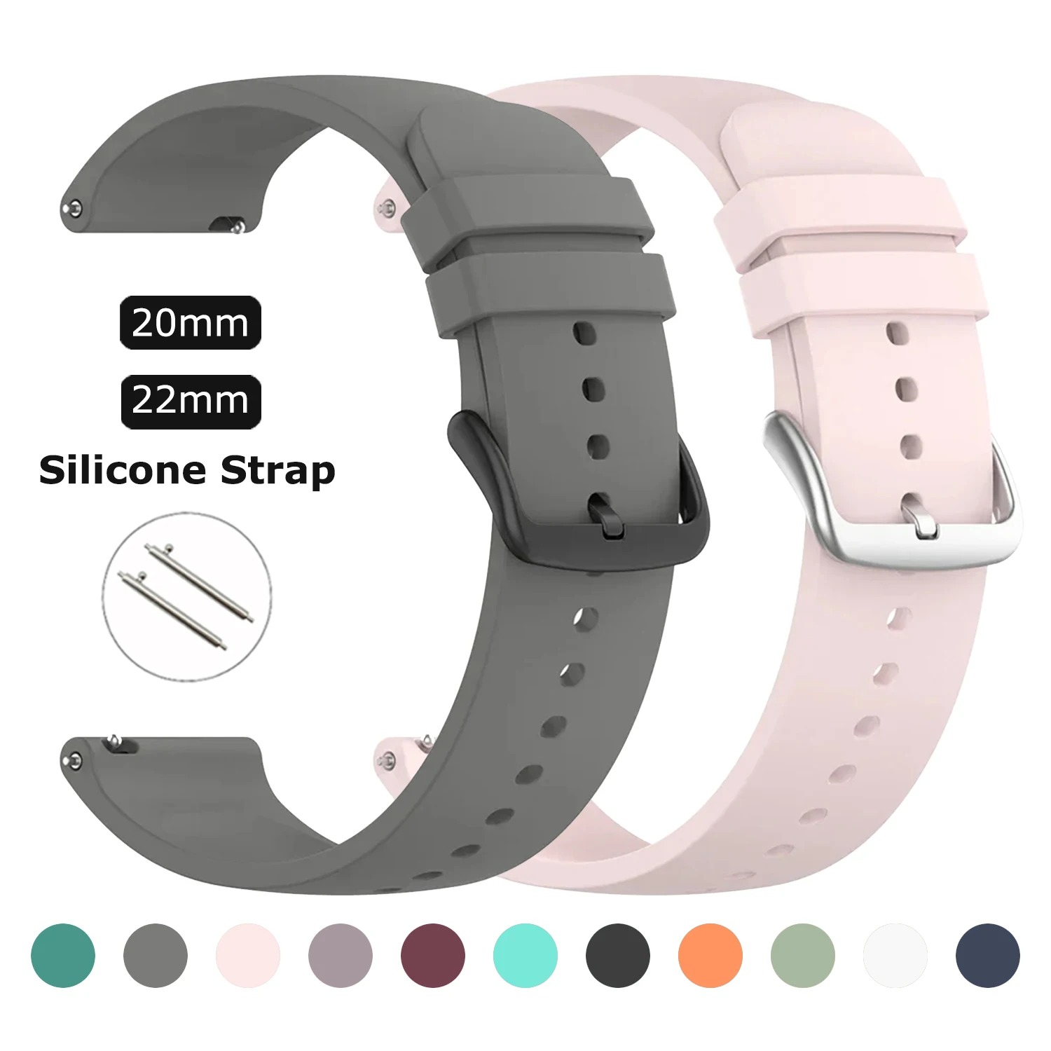 Correa de silicona de 20/22mm para Fossil GEN 6 5 5E 44mm Correa para GEN 5 LTE 45mm/Gen 5 Carlyle accesorios para reloj inteligente