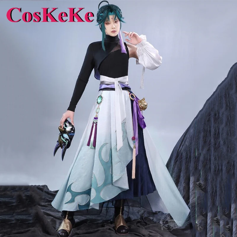 

CosKeKe Xiao Anime Game Genshin Impact Cosplay Costumes Fashion Handsome Ancient Style Uniform Full Set Party Role Play Clothing