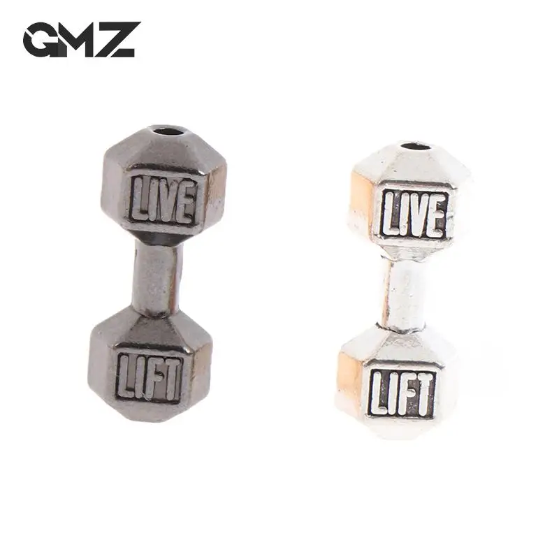 2Pcs Mini Dumbbells 1/12 Dollhouse Miniature Barbell Dumbbells Fitness Gym Model Toys Weights Lifting Equipment