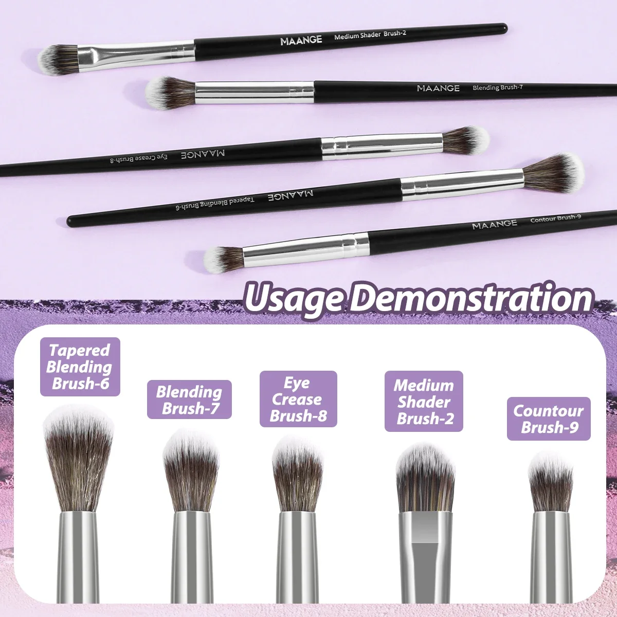 5 pçs detalhe pincéis de maquiagem kit corretivo escova sombra cerdas macias shader escova facial cosméticos beleza maquiagem ferramentas