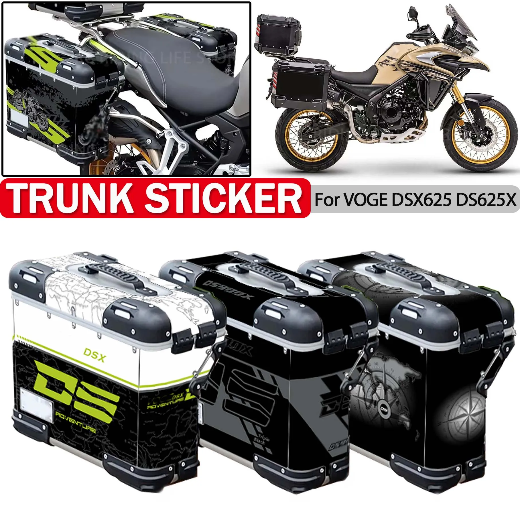 Motorcycle Stickers Top Case Panniers Protective Decals For VOGE DSX625 DSX 625 DS 625X 625 X Aluminum Luggage Box Decor Sticker
