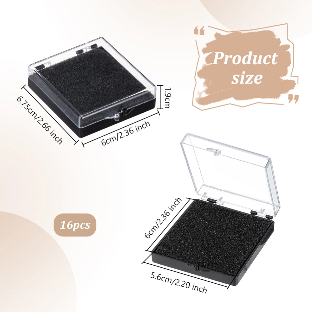 Black Plastic Brooch Storage Boxes with Protective Foam